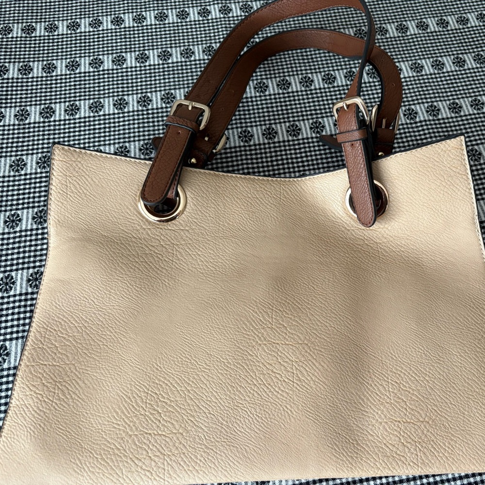 Elegant Cream and Brown Women's Tote Bag